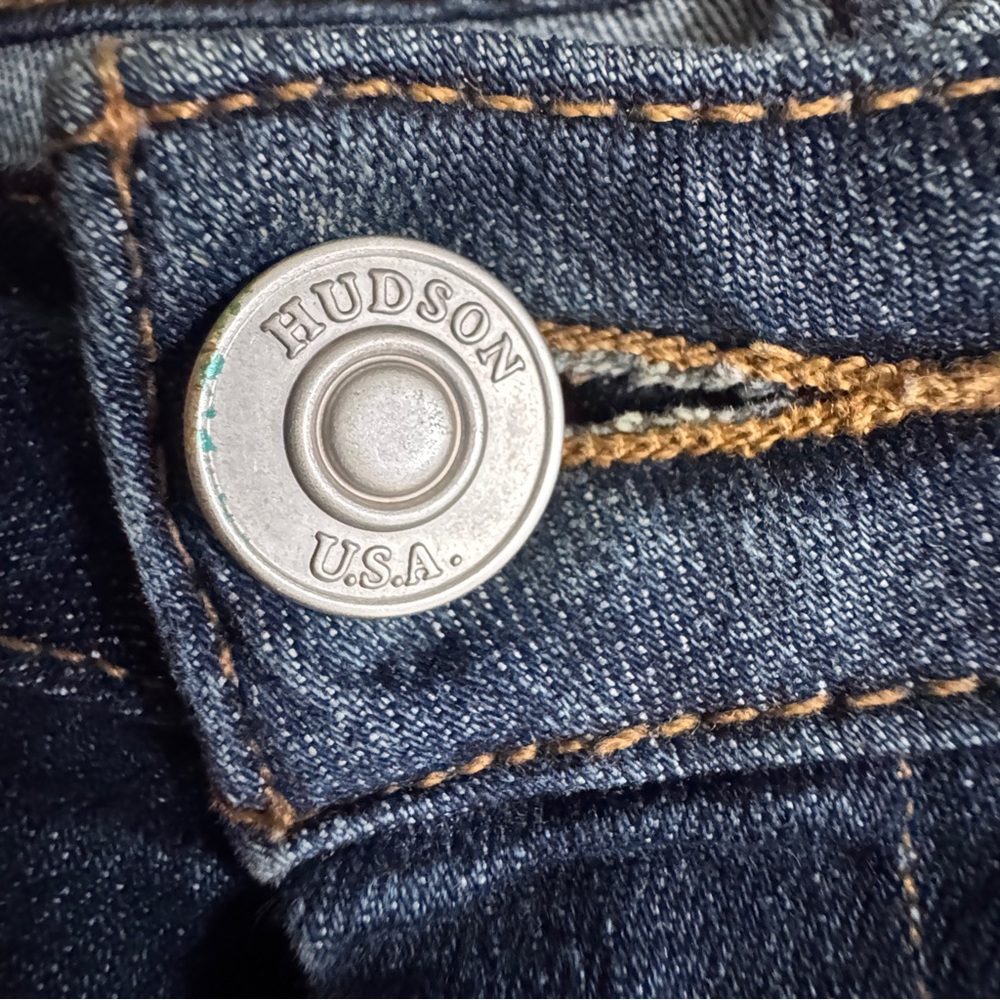Hudson Women’s Bacara Crop Straight Cuffed Jeans Classic Blue Denim - Size 27 - Picture 10 of 11